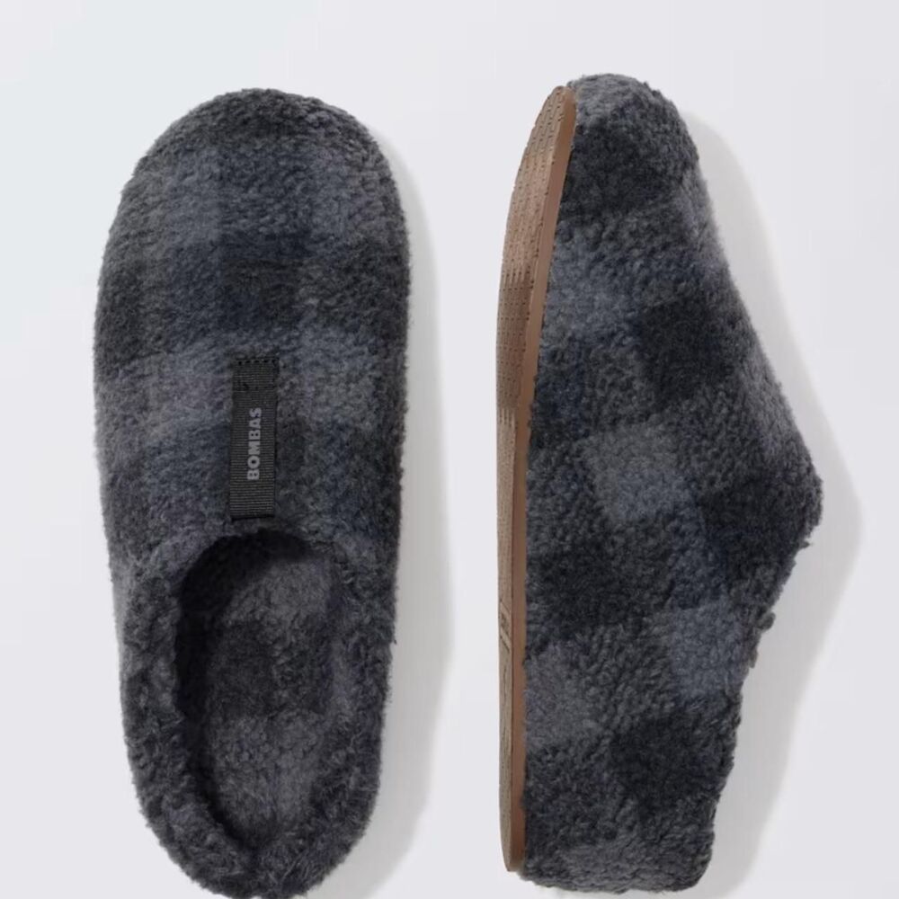 Bombas Men's Grey and Black Slippers
